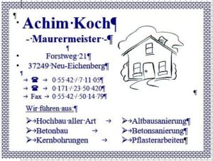 Achim Koch Maurermeister